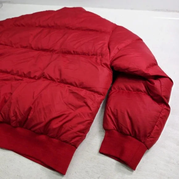 Vintage Polo Ralph Lauren Red White Stripe Down Puffer Jacket Coat Men's XL EUC